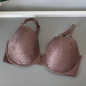 Ambrielle Lace Padded Bra in Taupe Back Smoothing Demi size 38DD